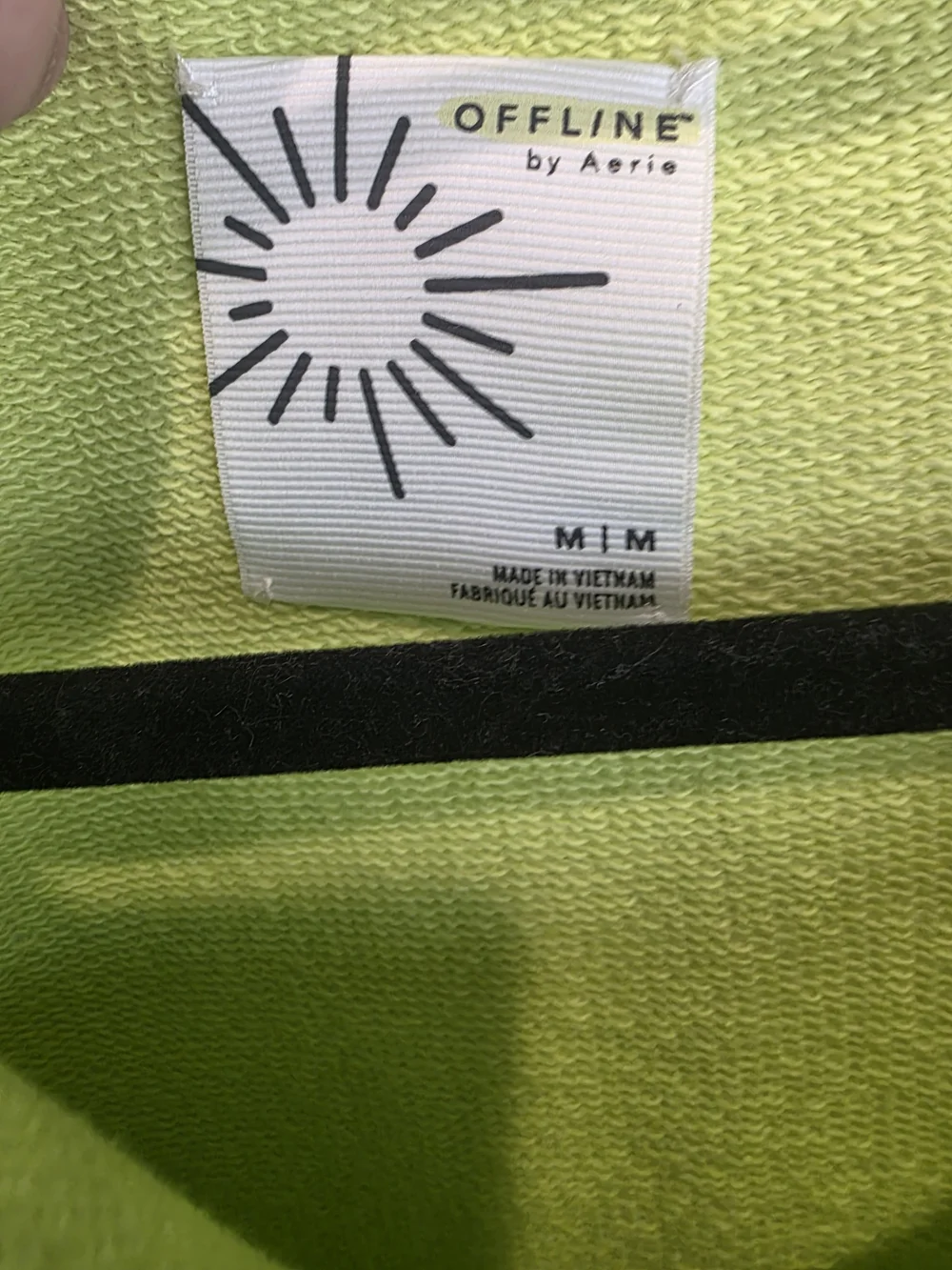 Offline By Aerie Cropped Lime Green V-Neck Sweatshirt
